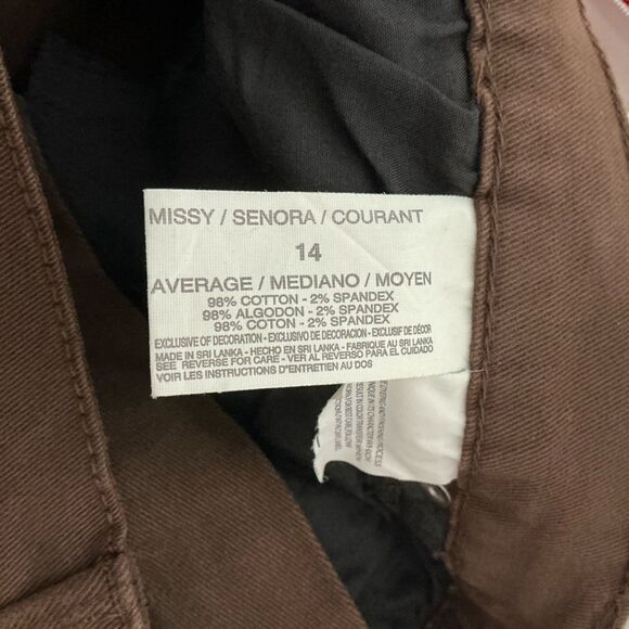 GLORIA VANDERBILT brown Amanda tapered leg, classic rise  NWT size 14 - Picture 9 of 9